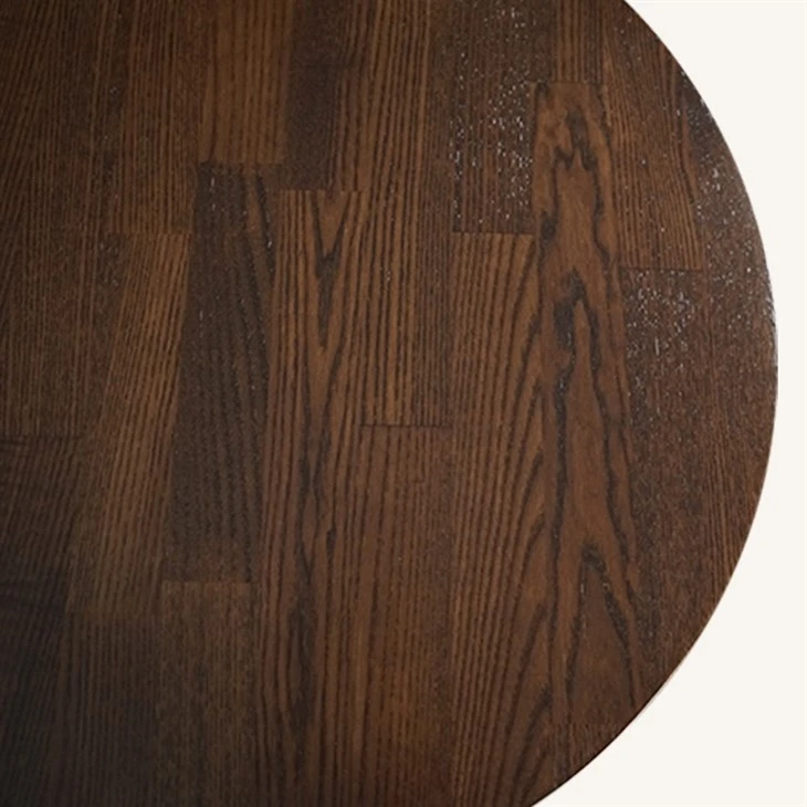 Solid Ash Wood Butcher Block Dining Table Top in Walnut Color Supplier factory